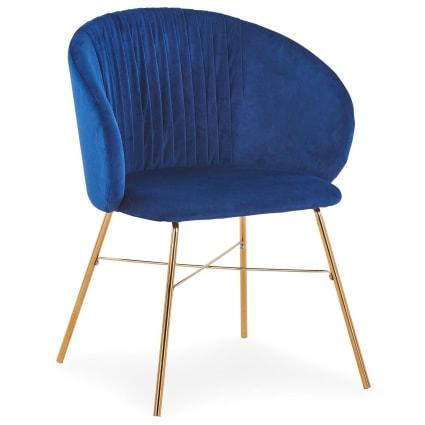 Chaise Design Velours Bleu