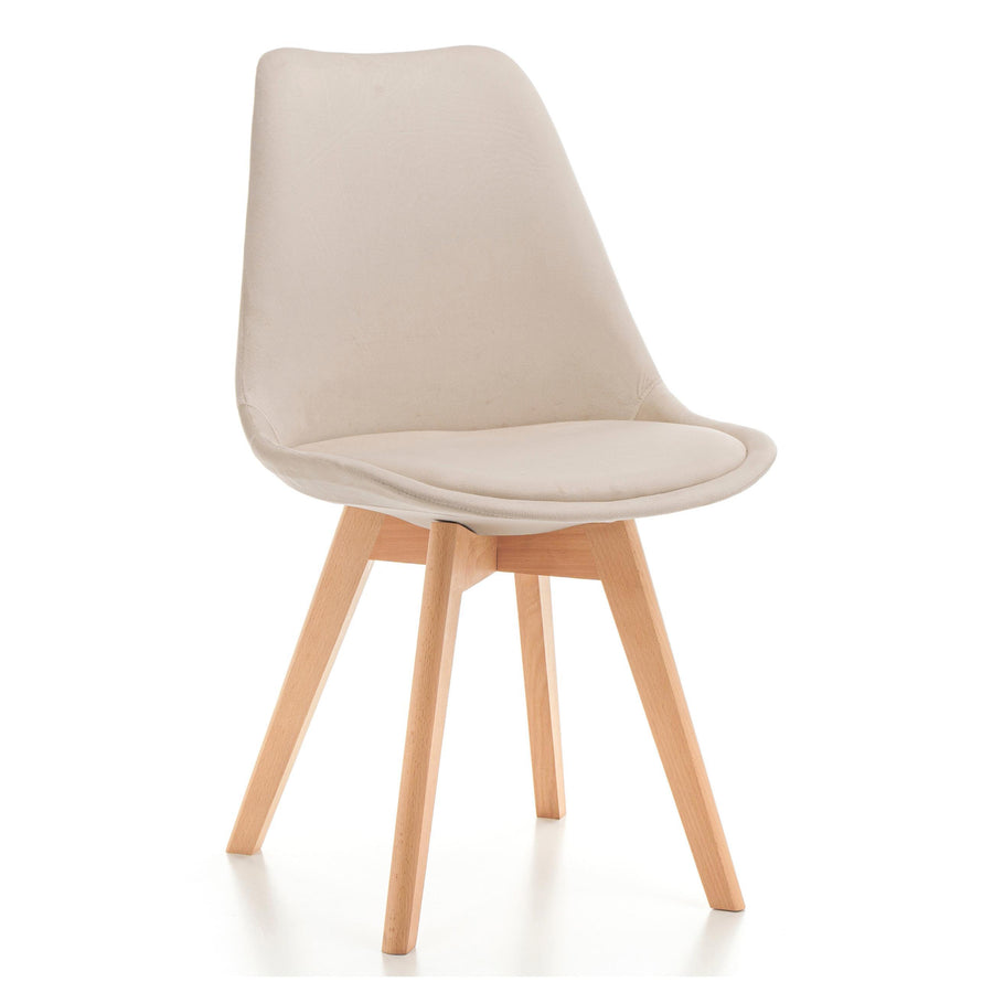Chaise Scandinave Velours Beige