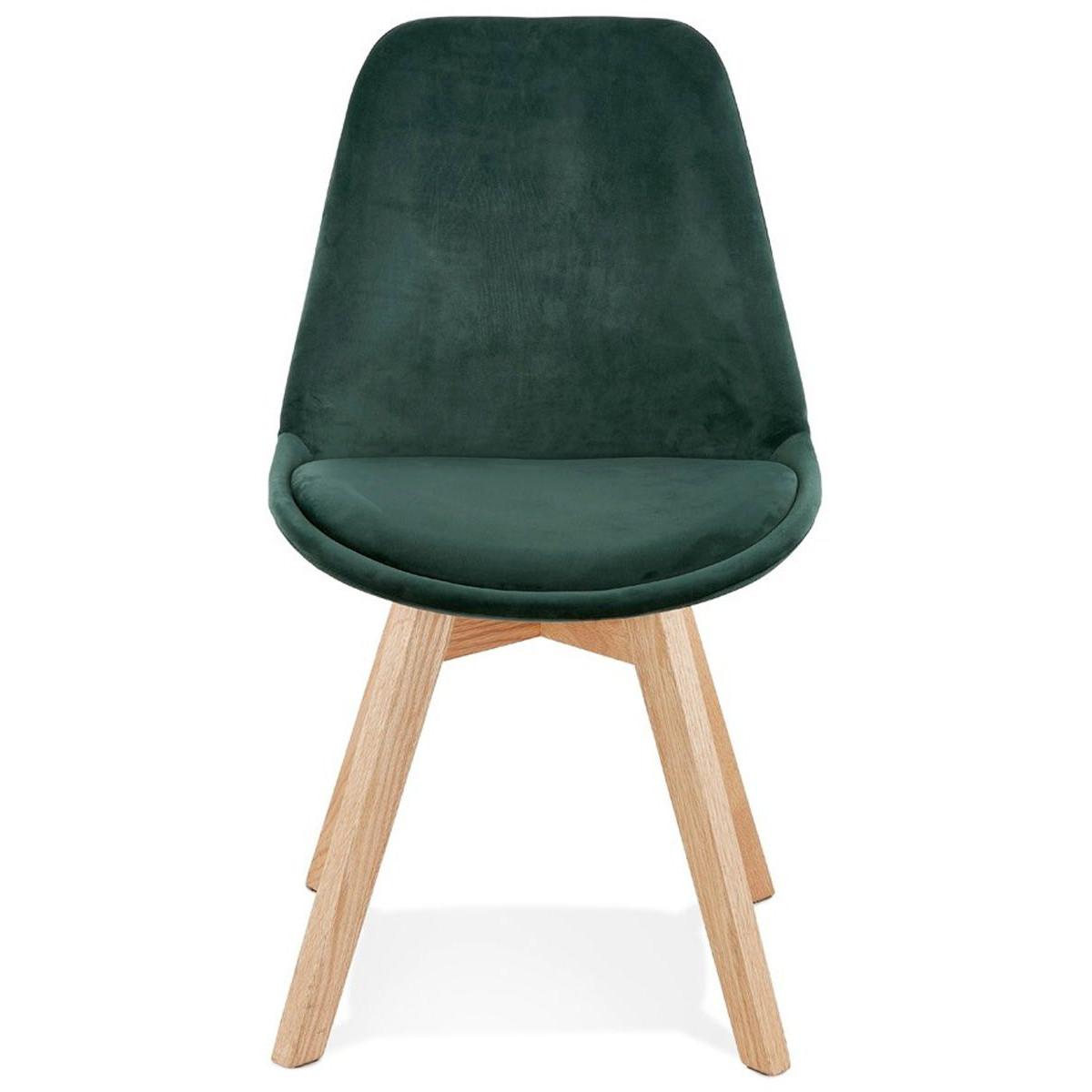Chaise Scandinave Velours Vert